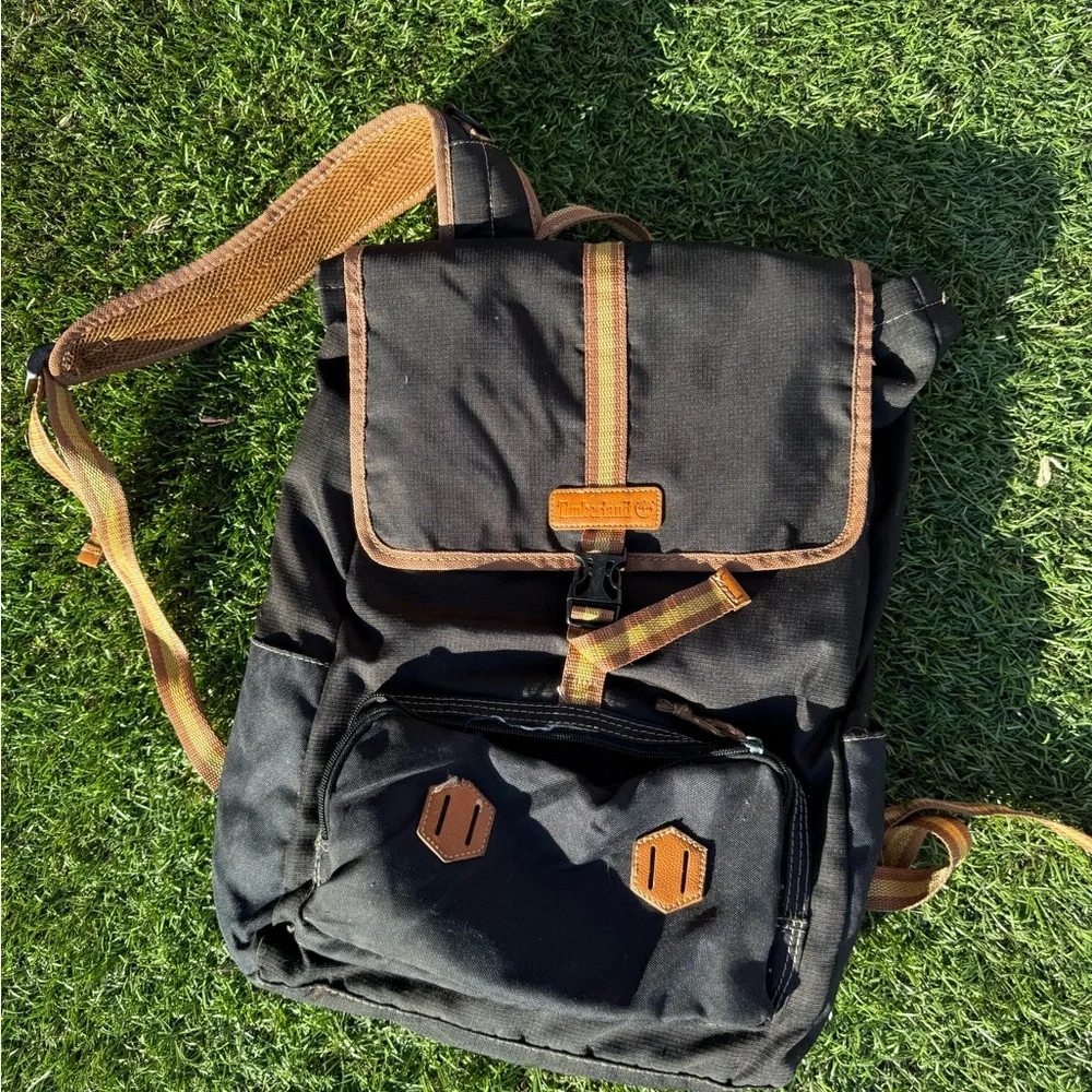Timberland Black and Brown Backpack